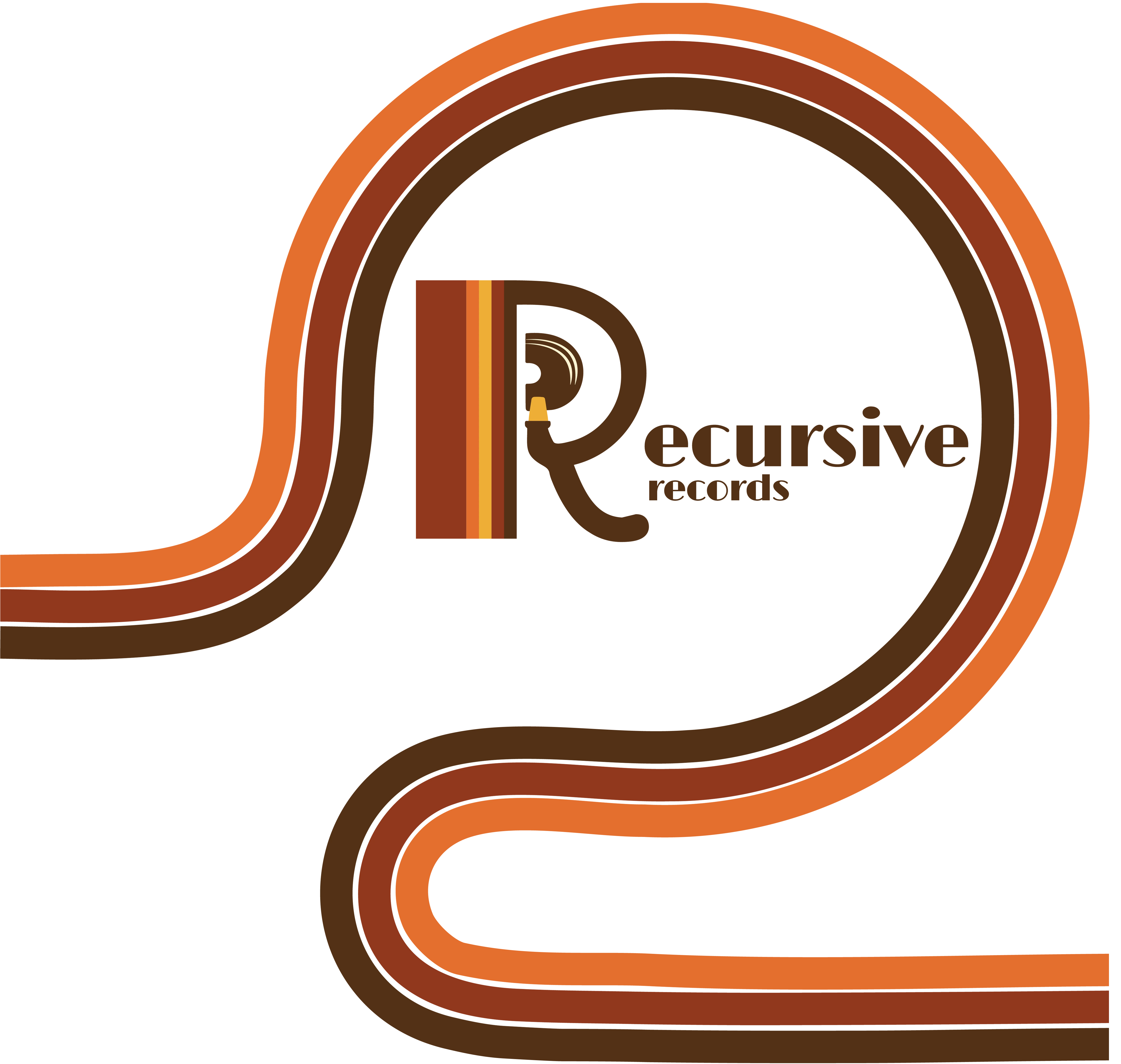Brand logo recursive Records in a line swirl illustration